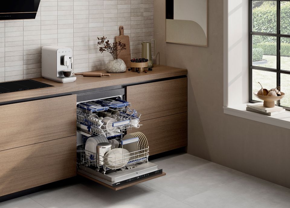 Built-In Dishwasher open in a kitchen