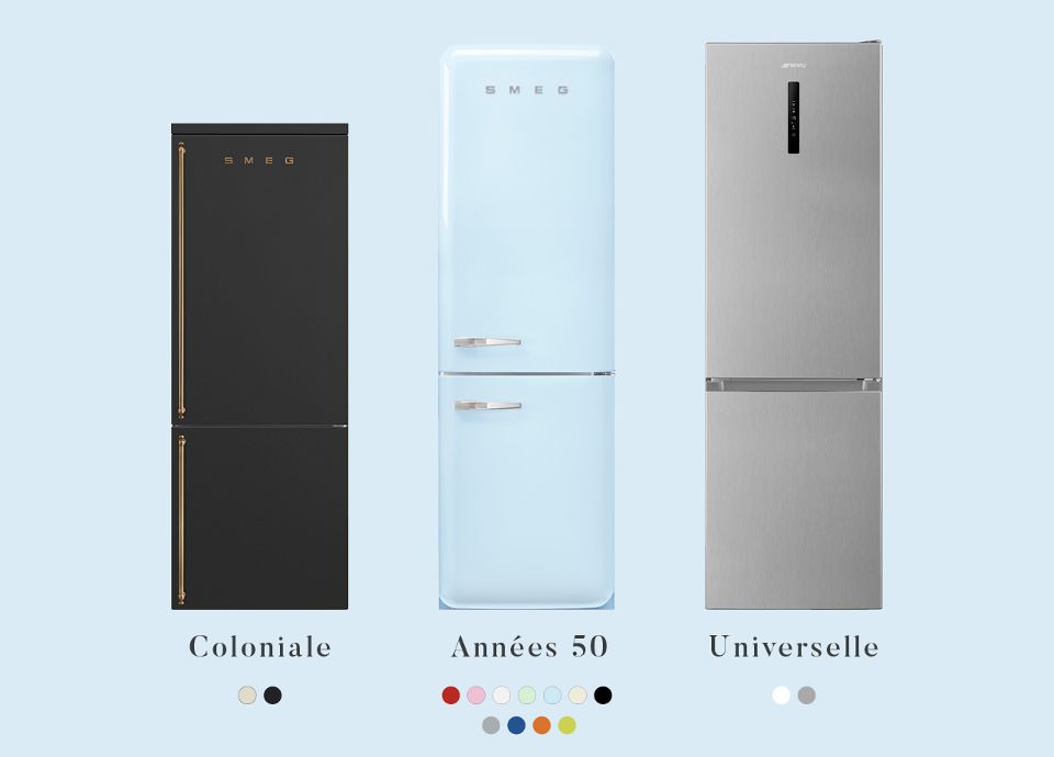 Les esth&eacute;tiques des r&eacute;frig&eacute;rateurs combin&eacute;s SMEG