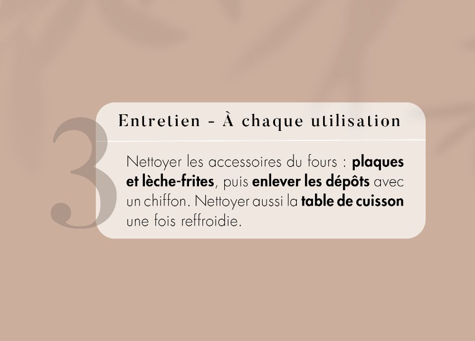 fr&eacute;quence nettoyage centre de cuisson SMEG four et table de cuisson