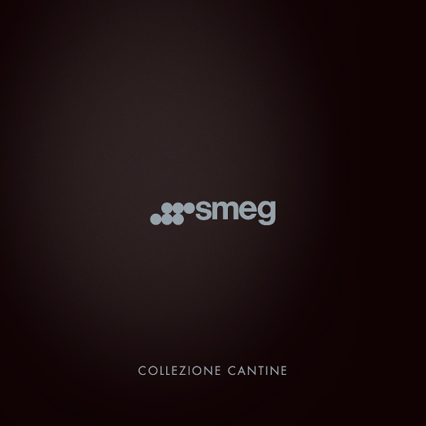 Immagine della copertina del catalogo Collezione cantine vini - Smeg. Su sfondo scuro è presente il logo Smeg nella colorazione bianco