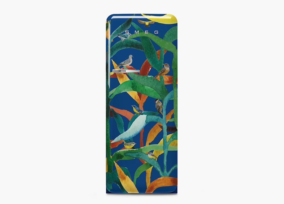 Smeg FAB28 refrigerator reinterpreted by Mariana Prestes