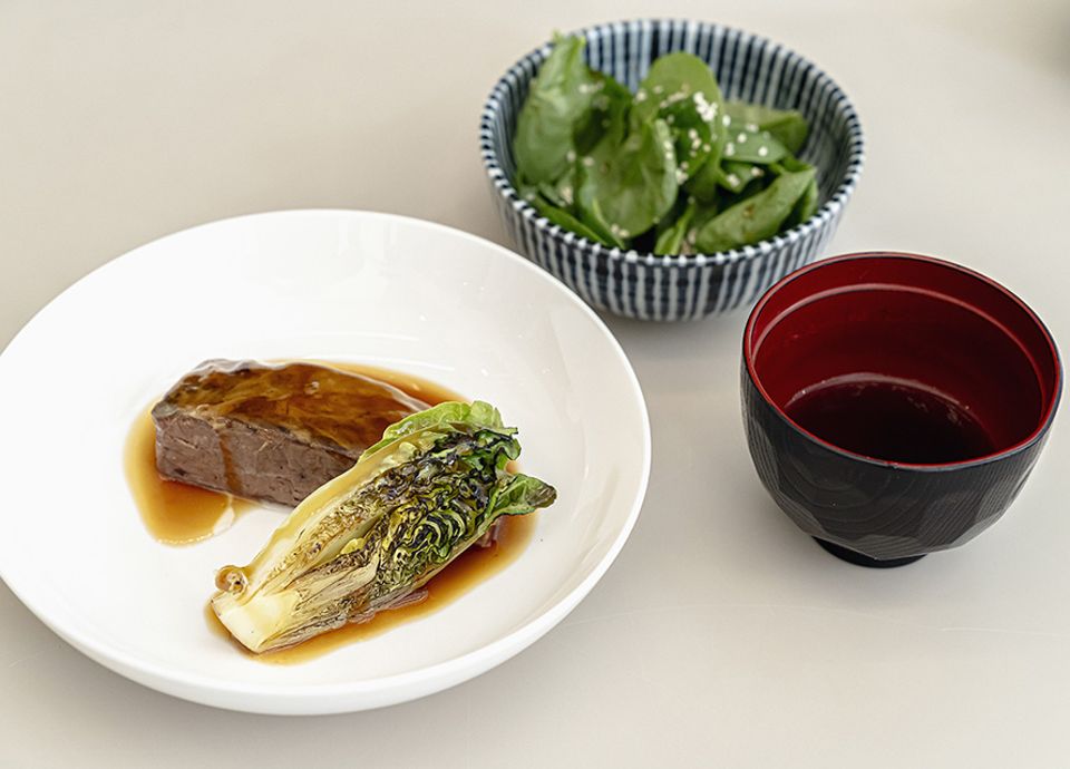 Asado con salsa teriyaki