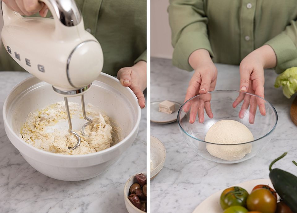 Pita ripiena con insalata alla greca