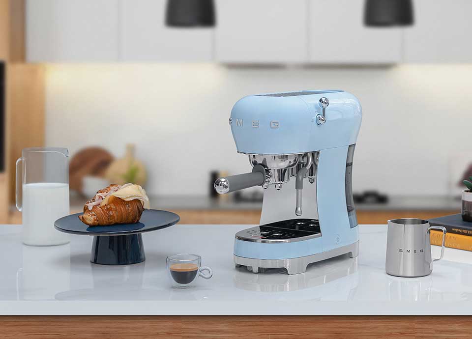 Pastel Blue Espresso Coffee Machine
