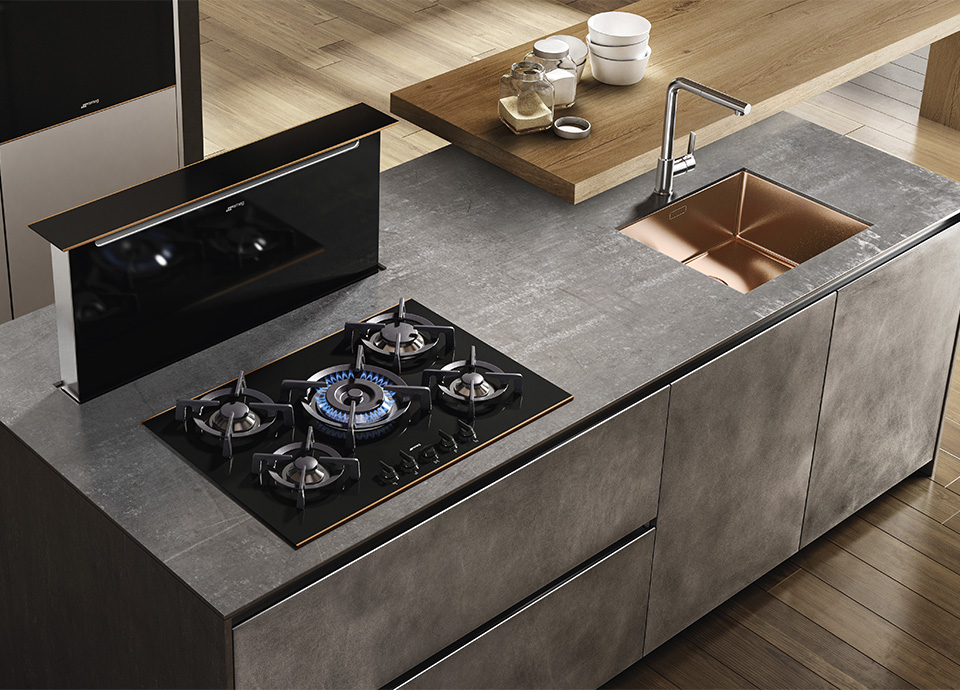 Brushed Copper & Dark Inox Sinks