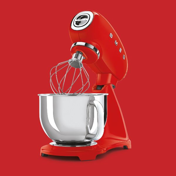 Planetaria rossa con ciotola in acciaio inox