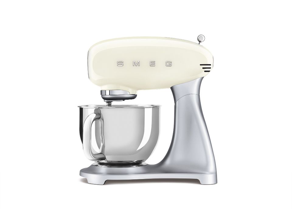 White and stainless steel SMEG Stand Mixer
