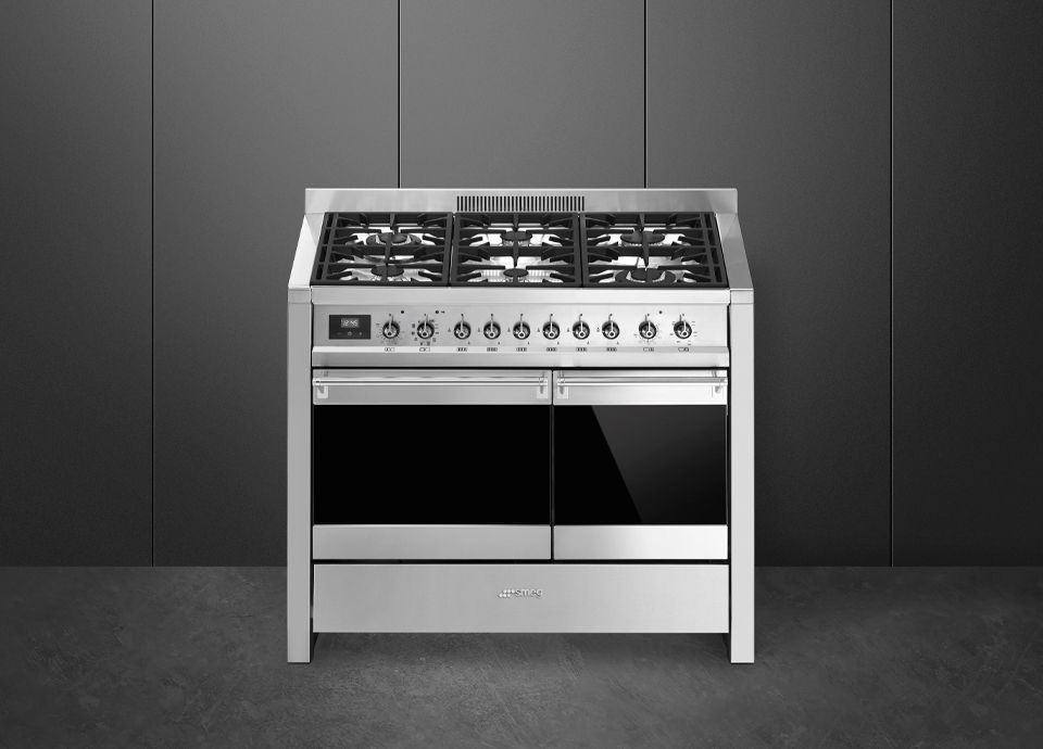 Cucina da 90 cm in acciaio inox con pianale ad induzione