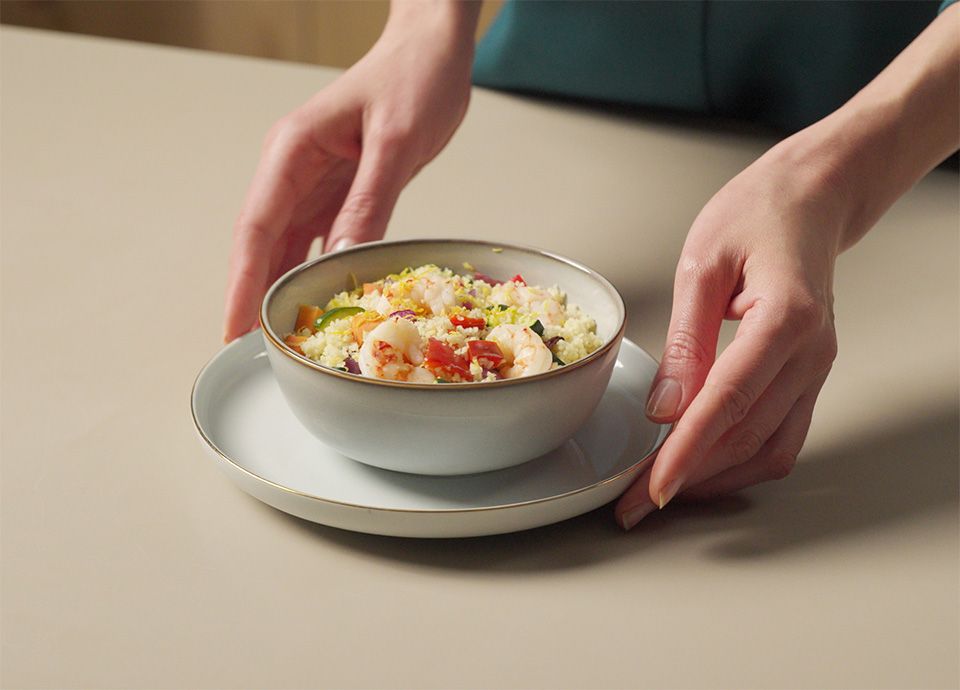 Prawn and vegetable cous cous