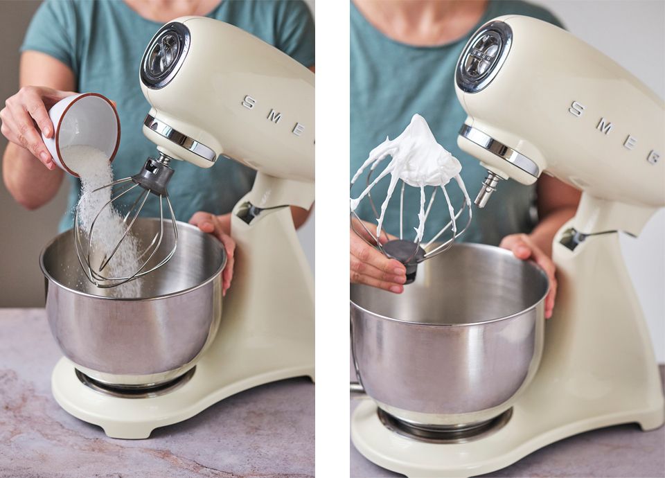 Matcha tea sponge cake with fresh lime cheese cream and strawberry jam
