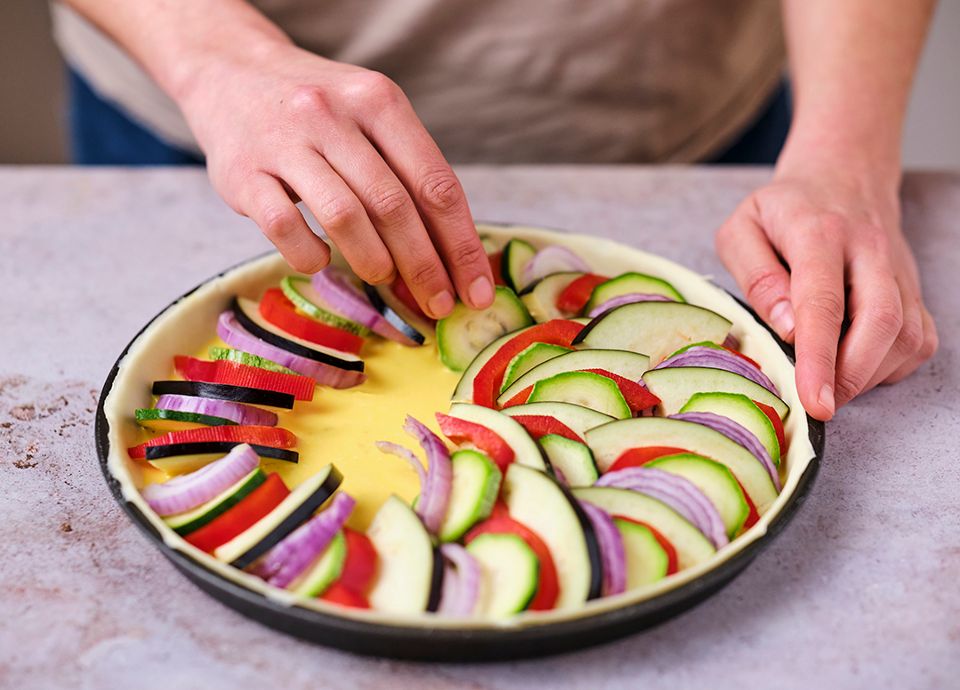 Ratatuille pie with oregano