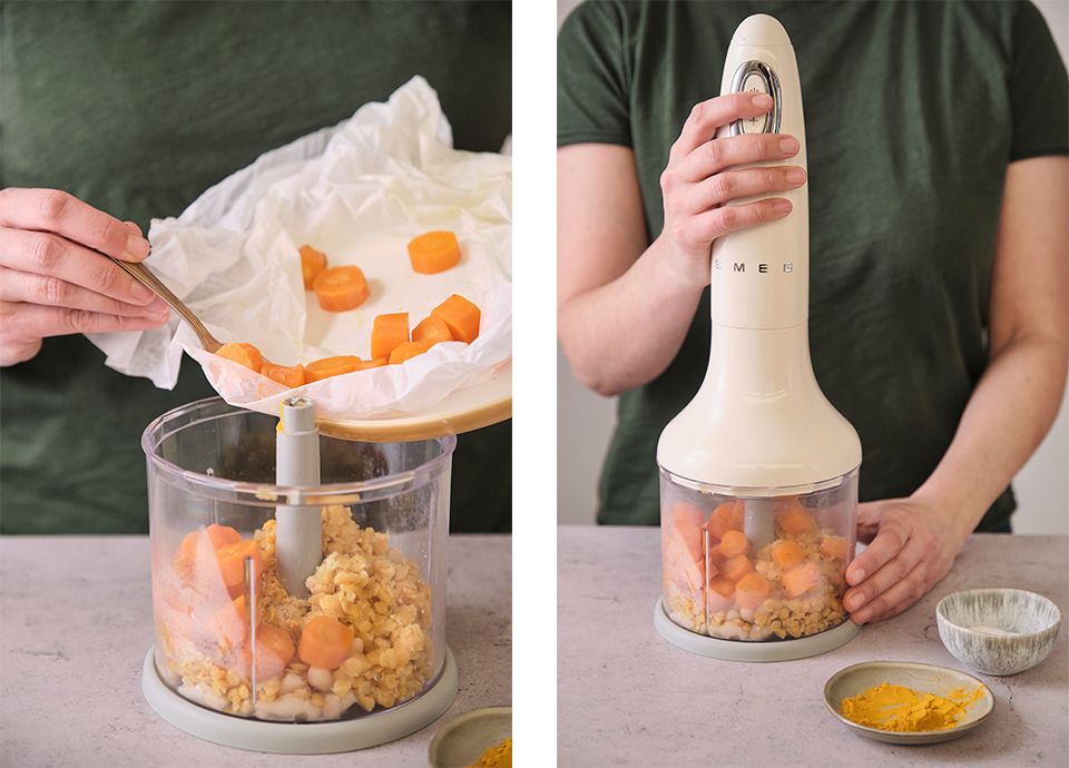 Carrot and lentil falafel