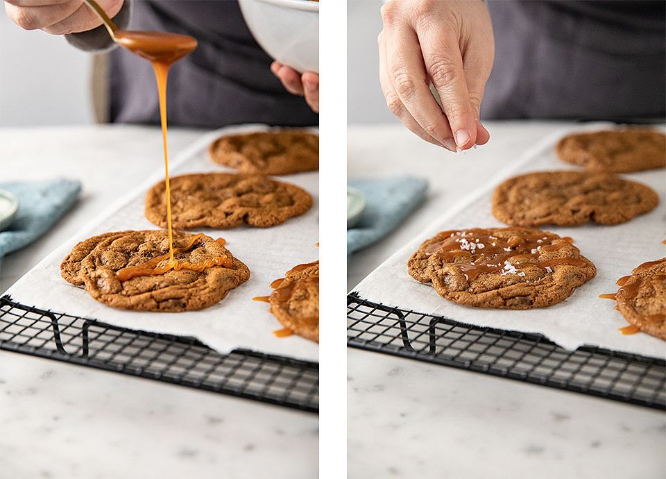 Salted caramel and chocolate cookies